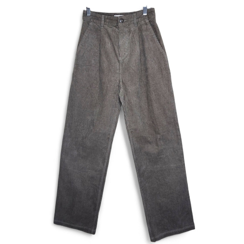 Roark Charter Corduroy‎ Pleated Pants Boot Cut High Rise Taupe Size 25